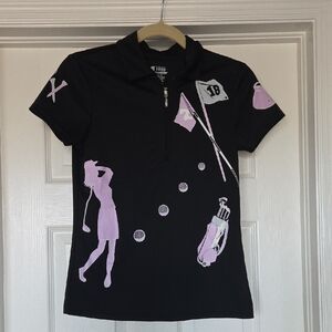 Women's Izod Cool FX Black Quarter Zip Golf Shirt Size XS, Like New